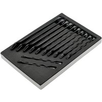 Draper Expert 12 Piece HI TORQ Combination Spanner Set in black foam tray, featuring polished chrome finish.