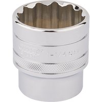 Silver Draper Expert HI-TORQ 12 Point Socket, 1/2" Sq. Dr., 1.1/4", with engraved branding and textured grip.