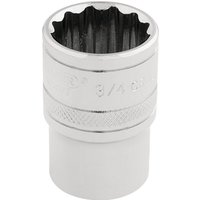 Silver Draper Expert HI-TORQ 12 Point Socket, 1/2" square drive, 3/4" size, with knurled grip and polished finish.