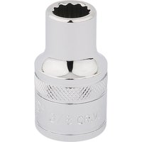 Chrome Draper Expert HI-TORQ 12 Point Socket, 1/2" Sq. Dr., 3/8" with knurled grip and polished finish