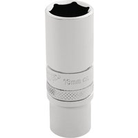 Silver Draper Expert deep socket, 1/4" square drive, 13mm, with HI-TORQ 6 point design and knurled grip.