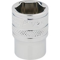 Silver Draper Expert HI-TORQ 6 Point Socket, 1/4" Sq. Dr., 1/2" with knurled grip and polished finish