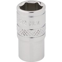 Silver Draper Expert HI-TORQ 6 Point Socket, 1/4" Sq. Dr., 11/32", with textured grip and polished finish.
