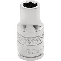 Silver Draper Expert 6-point socket, 1/4" square drive, 5.5mm, with knurled grip and engraved size marking.