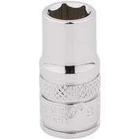 Silver Draper Expert 6-point socket, 1/4" square drive, 9/32" size, with knurled grip and engraved branding.