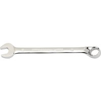 Silver Draper Expert HI-TORQ 21mm combination spanner with open and ring ends, polished chrome finish.