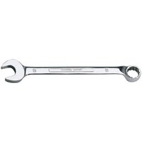 Silver Draper Expert HI-TORQ 22mm combination spanner with open and ring ends, polished chrome finish.