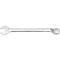 Silver Draper Expert HI-TORQ combination spanner, 25mm, with open and ring ends, polished chrome finish.