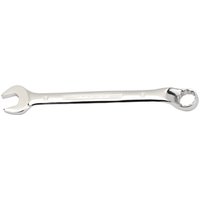 Silver Draper Expert HI-TORQ 27mm combination spanner with open and ring ends, polished chrome finish.