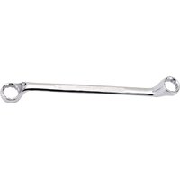 Silver Draper Expert deep offset ring spanner, 25 x 28mm, with curved ends and polished finish.