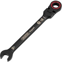 Black Draper Expert 10mm flexible head ratchet spanner with Hi-Torq® design and red ring on ratchet end.