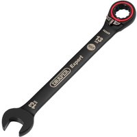 Black Draper Expert 13mm reversible ratchet spanner with Hi-Torq® design, red ring, and metric markings.