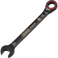 Black Draper Expert 17mm reversible ratchet spanner with Hi-Torq® open end and red-accented ring end.