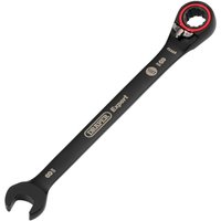 Black Draper Expert Hi Torq reversible ratchet spanner with open-end and red-accented ratchet ring.