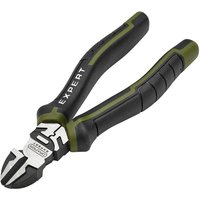 Black and green Draper Expert high leverage side cutters with ergonomic handles and precision cutting edges.