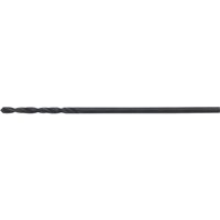 Draper Expert HSS Drill Bit, 1.0mm, sleek black finish, spiral fluted design, long and slender for precision drilling.