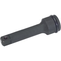 Draper Expert black impact extension bar, 3/4" square drive, 250mm length, textured grip with smooth finish.