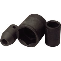 Black Draper Expert impact socket, 1/2" square drive, 10mm size, with durable matte finish and hexagonal opening.