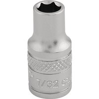 Silver Draper Expert 7/32" socket with knurled grip and square drive end.