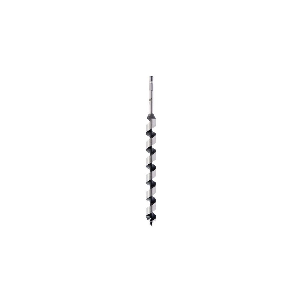 Steel auger bit with a 22mm diameter and 330mm length, featuring a spiral design for efficient drilling, finished in a metallic grey color.