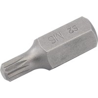 Draper Expert M6 x 30mm spline bit, silver steel with hexagonal base and grooved tip for mechanic's bit sets.