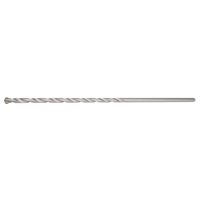 Masonry drill bit by Draper Expert, 12 x 400mm, silver with spiral fluting and pointed tip.