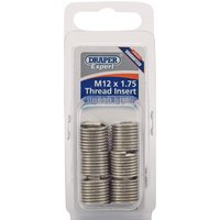 Draper Expert M12 x 1.75 thread insert refill pack, six silver coils in clear plastic packaging with blue label.