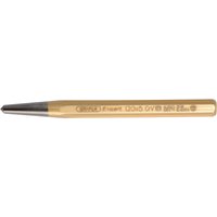 Gold Draper Expert octagonal centre punch, 5 x 120mm, with tapered tip and engraved branding.