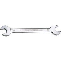 Silver Draper Expert open end spanner, 16 x 17mm, with polished finish and engraved size markings on the handle.