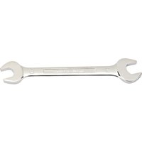 Silver Draper Expert open-end spanner, 21 x 23mm, with polished finish and engraved size markings.