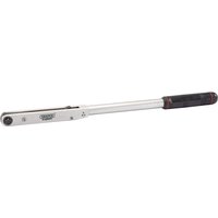Draper Expert torque wrench, 1/2" drive, silver metal body, black and red handle, 50-225Nm range.