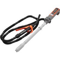Draper Expert rechargeable pump with gray body, black hose, orange handle, and digital display for 20-50L drums.