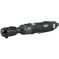 Black Draper Expert reversible air ratchet with soft grip handle, 3/8" square drive, and sleek ergonomic design.