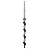Draper Expert auger bit, 12mm, with spiral flutes and hex shank, designed for efficient wood drilling.