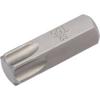Silver Draper Expert T55 x 30mm TX-STAR bit with hexagonal base and engraved size marking.