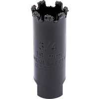 Black Draper Expert hole saw, 19mm, with tungsten carbide grit edge and cylindrical body.