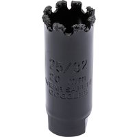 Black Draper Expert hole saw with tungsten carbide grit edge, 20mm size, cylindrical shape with serrated top.