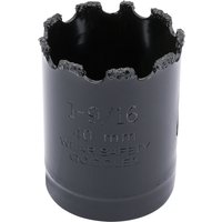 Black Draper Expert hole saw, 40mm, with tungsten carbide grit edge and cylindrical body.