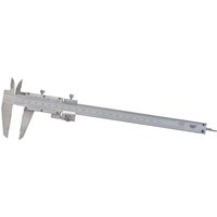 Silver Draper Expert Vernier Caliper with fine adjustment, measuring range 0-200mm, featuring dual scale markings.