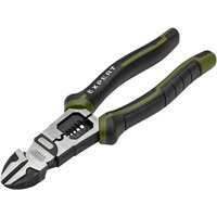 Draper Expert wire stripping side cutters with black and green ergonomic handles and silver cutting blades.