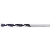 Draper Expert 5mm wood drill bit, silver with spiral flutes and pointed tip for precision drilling.