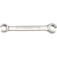Silver Draper flare nut spanner, 19 x 22mm, with open ends and a smooth, polished finish.
