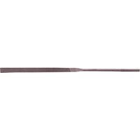 Flat parallel needle file with a tapered end, metal finish, part of a box of 12 by Draper.