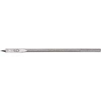 Silver Draper flat wood bit, 6mm, with a pointed tip and long, slender shaft for precise drilling.