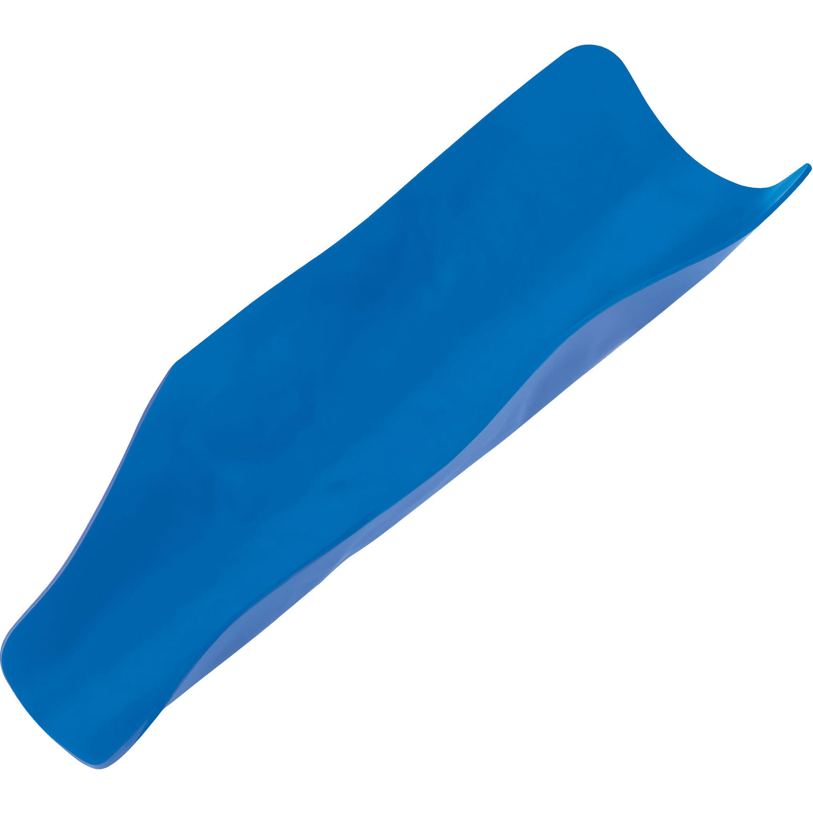 Blue foldable funnel made of flexible plastic, featuring a tapered design for easy pouring and storage, with a smooth surface and no visible branding.