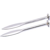 Silver Draper Forge Steel Line Pin Set, 160mm, with pointed ends and flat circular heads, sleek and polished finish.