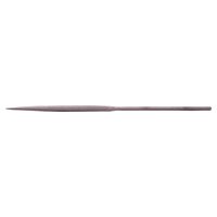 Draper half round second cut needle file, slender with a tapered end, metal finish, sold in a box of 12.