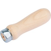 Wooden Draper file handle, 75mm, with smooth finish and metal ferrule at the base.