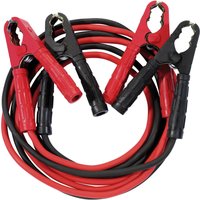 Red and black Draper heavy duty booster cables, 3m length, 25mm² thickness, with sturdy clamps on each end.