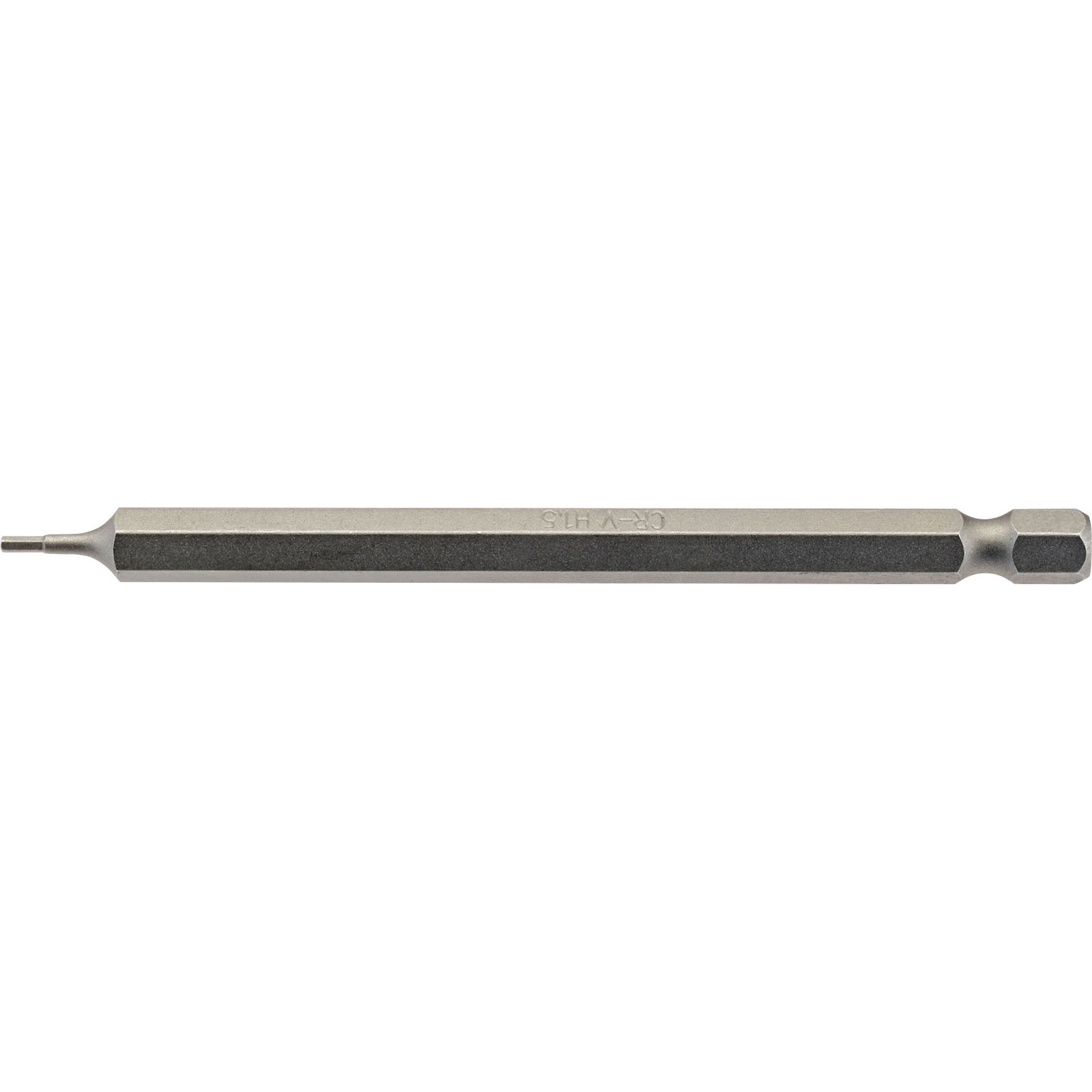 Draper 64369 1.5mm hex insert bit, 100mm long, featuring a silver metallic finish with a 1/4" hexagonal shank for compatibility with power tools.